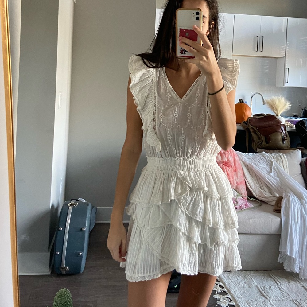 White mini Loveshackfancy dress